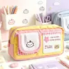 Novo estojo de lápis de gato com bolinhas, bolsa de material escolar para estudante, recompensa de volta às aulas para estudante, presente de formatura, lembrancinha de festa de aniversário