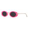 Gafas de sol retro ovaladas con montura pequeña, estilo europeo y americano, para celebridades de Internet, gafas de sol del mismo estilo, gafas de sol personalizadas con un toque de sentido avanzado.