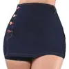Moda Femenina Europea y Americana Transfronteriza Verano Versátil Diseño de Botones Lavado Cintura Alta Mezclilla Pantalones Falda para Mujer