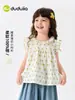 [100% Algodón] Camisas para Niñas Dudu, Camisas de Verano de Manga Corta para Niñas, Tops Elegantes para Niñas, Ropa para Niños