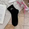 Calcetines de mujer estilo Miu para otoño e invierno, calcetines de media pantorrilla con lazos dulces, encaje de color liso, calcetines apilados para mujer