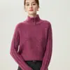 26 Otoño Invierno Nuevo Suéter de Cachemira para Mujer Cuello Alto Tejido de Punto Moda Estilo Perezoso Capa Base Ajuste Holgado Suéter Pulóver