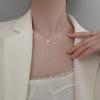 C085 Collar de Doble Capa para Mujer con un Diseño Único, Cadena Doble Cadena de Clavícula, Nuevo Estilo Versátil de Verano 2025