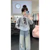 Conjunto de Ropa de Otoño para Niñas, Elegante y a la Moda, Nuevo Modelo 2026, Sudadera Dos en Uno Súper Linda y Jeans para Niñas Mayores