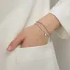 Pulsera de plata de ley 925 de doble capa de la suerte para mujer, estilo coreano, simple, estilo bosque estudiantil, diseño de nicho minimalista, personalizada para mejores amigas