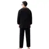 Novo Conjunto de Inverno Quente Espesso com Forro de Fleece Masculino da Beijianglang, Roupa de Casa, Jaqueta e Calça de Algodão, Pijama Masculino com Forro de Fleece