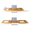 Nuevo Estante de Almacenamiento Retráctil y Ajustable de Madera de Bambú para Tina de Baño Hotel SPA Hogar Estante para Tina de Baño Baño