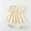 Roupas de Verão para Meninas 2026 Novo Estilo Doce Pequena Dama Vestido de Jardim para Bebês Meninas Roupa de Lua Cheia de Um Ano 1