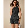 Ventas Directas de Fábrica Verano Nuevos Conjuntos de Tops sin Mangas de Mezclilla y Shorts de Moda Listos para Dropshipping Comercio Exterior Transfronterizo