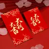 Sobre Rojo de Año Nuevo Venta al por Mayor Suministros para Bodas Papel Rígido Estampado Dorado Paquete Rojo Cumpleaños Lista Dorada Título Premio Palabra Feliz Sobre Rojo de Boda