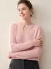 Nuevo Suéter de Punto para Mujer 2026 Otoño/Invierno de Cachemira Pura Cepillado Cuello Redondo en V Holgado Moda Estilo Perezoso