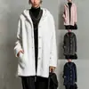 2026 Nuevo Abrigo Impermeable con Capucha de Doble Cara de Lana para Mujer, Casual, Holgado, de Botones Sencillos, Ropa Transfronteriza Europea y Americana de Amazon