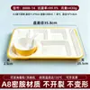 Bandejas de comida divididas de melamina, grado comercial, aspecto similar a la porcelana, bandejas rectangulares de seis compartimentos, vajilla para empleados, para uso en comedores y escuelas
