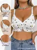 Comercio exterior transfronterizo sexy ropa interior sin costuras talla grande mujer estampado de leopardo sin varillas realce lateral previene la flacidez sujetador mujer