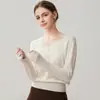 Camada Base Feminina Gola V Botão Pérola Cashmere Gola Renda Versátil Solta Emagrecimento Gola Flor Suéter Quente