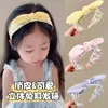 Tiara de Cabelo Infantil para Meninas 2026 Nova High-End Prendedores de Cabelo que Não Apertam Tiaras de Aba Larga Elásticos de Cabelo com Laço Acessórios de Cabelo Primavera e Verão