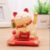 Adorno de Gato de la Suerte Alimentado por Energía Solar Gato de la Suerte que Mueve la Pata Automáticamente Decoración para Coche