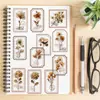 50 Flores de Página Velha Colhendo Criativas Pet Graffiti Adesivos DIY Decorativos Diário de Mão Capa de Celular Adesivos de Presente para Computador