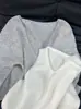 2025 Nuevo Otoño e Invierno Estilo Coreano Simple y Versátil 100% Lana Pura Tejidos de Punto Suéter Holgado para Mujer