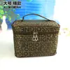 Bolsa de Cosméticos con Texto Impreso, Bolsa de Salón de Belleza, Artículos de Tocador para Almacenamiento, Bolsa de Cuidado, Borde Blanco Cuadrado, Rojo Grande