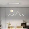 Candelabro de Restaurante, Lujo Ligero para Comedor, Mesa de Comedor, Lámparas de Barra, Lámpara de Luna Atmosférica Moderna Simple, Lámpara de Restaurante de Tira Larga Normcore