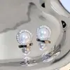 Pendientes de botón de perla con circonita microincrustada para mujer, a la moda y elegantes, pequeños y versátiles, adecuados para ir al trabajo, estilo fresco y dulce, directamente del fabricante