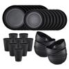 Cantimplora Plato Negro Plato Taza de Agua Transfronterizo Amazon Plato de Paja de Trigo Bol para Sopa Taza de Agua Traje de Camping Combinación