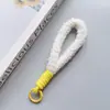 Cordón de Peluche Colorido Dopamina Llavero de Cámara Correa de Muñeca Antiperdida Cuerda Bolsa para Botella de Agua Cordón Corto Tejido