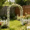 Estructura de Trepa para Clemátides Arco de Jardín Exterior Soporte para Flores Decoración Soporte para Flores de Rosa Patio Balcón Estructura de Trepa