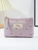 Venta al por mayor de monederos pequeños de lona floral fresca, neceseres con cremallera y bolsas de almacenamiento portátiles