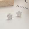 Clavo de oreja con flor de rosa de plata de ley 925 para mujer, nuevo y dulce clavo de oreja de moda de verano, clavo de oreja personalizado, elegante joyería para las orejas