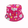Chapéu de Pescador Dupla Face Infantil para Meninos e Meninas Bebê Fofo Protetor Solar para Exterior Chapéu de Sol Chapéu de Balde Estampado com Desenho Transfronteiriço Tendência