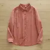 Hebilla para bolso de mujer estilo Mori japonés color liso camisa de punto de doble hilo de manga larga para mujer camisa de otoño para usar debajo al por mayor