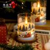 Venda quente transfronteiriça decalque acrílico bala de Natal controle remoto led lâmpada de vela eletrônica layout atmosfera script matar