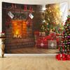 Tapeçaria de Natal da Amazon Efeito de Janela de Lareira de Natal Tecido de Fundo para Fotografia Tapeçaria de Árvore de Natal Decoração de Festa
