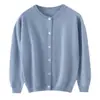 Nuevo cárdigan de punto plano de 12 puntos para otoño e invierno para niños, de cachemira, con cuello redondo, chaqueta suéter para niños y niñas