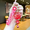 Pingente de Sino de Vento Luminoso Fofo, Chaveiro de Areia Movediça em Óleo, Pingente Exquisito para Mochila de Casal, Pingente de Cristal, Pequeno Presente
