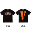 Camiseta Casual de Manga Corta Vlone Big V Carta Mariposa Calavera Esqueleto Big V para Hombre y Mujer, 260g, Exclusivamente para Ventas Transfronterizas