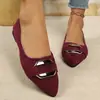 Zapatos planos de hebilla cuadrada para mujer de talla grande para otoño 2026, zapatos de trabajo cómodos de metal, zapatos de punta fina para mujer