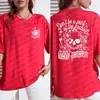 Camiseta Feminina de Algodão Y2K com Gola Redonda, Manga Curta, Estampa Personalizada de Caveira e Flores, Versátil, Macia, Top de Verão Super