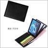 Carteira masculina de couro ultrafino de primeira camada conjunto de identificação multifuncional horizontal dois em um caso de couro de folha solta dupla de folha solta