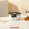 Tazón de Cerámica de Grado Alimenticio con Tapa, Juego de Tres Piezas, Lonchera para Microondas, Caja para Frutas, Tazón para Fideos Instantáneos, Caja de Regalo, Regalo Souvenir
