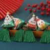 Festival del Bote del Dragón Bolsita Aromática Taza Emoji Verde Artemisa Repelente de Mosquitos Colgante Creativo Zongzi Regalo para la Escuela