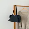 Bolsa de Ombro de Lona Lavada Espessa Cor Sólida Nova Versátil Estilo Coreano Grande Capacidade Moda Minimalista Bolsa Tote Casual