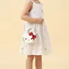 Bolso de Mano Bordado de Gatito de Dibujos Animados para Niñas, Estilo Princesa con Lazo, Bolso Cruzado Infantil Lindo y Elegante