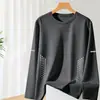 Camiseta de manga larga para hombre, estilo deportivo casual, cuello redondo, camiseta interior estampada de manga larga, camiseta para hombre