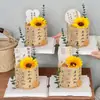 2026 Nuevo Estilo Chino Decoraciones para Pastel del Día del Maestro Adornos Girasol Orquídea Tarjeta de Inserto de Borde "Gracia Inolvidable del Maestro"