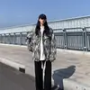 Chaqueta de mezclilla tie-dye para mujer, nuevo estilo primavera/otoño, chaqueta de trabajo holgada, top retro de streetwear de moda estilo Hong Kong