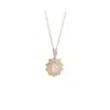 Collar de Girasol Completo de Plata de Ley S925 para Mujer, Cadena de Clavícula de Lujo Ligero de Gama Alta con Colgante Dopamina Brillante, Disponible para Venta al por Mayor