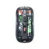 Mouse transparente Senlanni 666 de modo duplo, retorno à área de trabalho com um clique, silencioso, alto valor estético, mouse de computador recarregável para uso em escritório